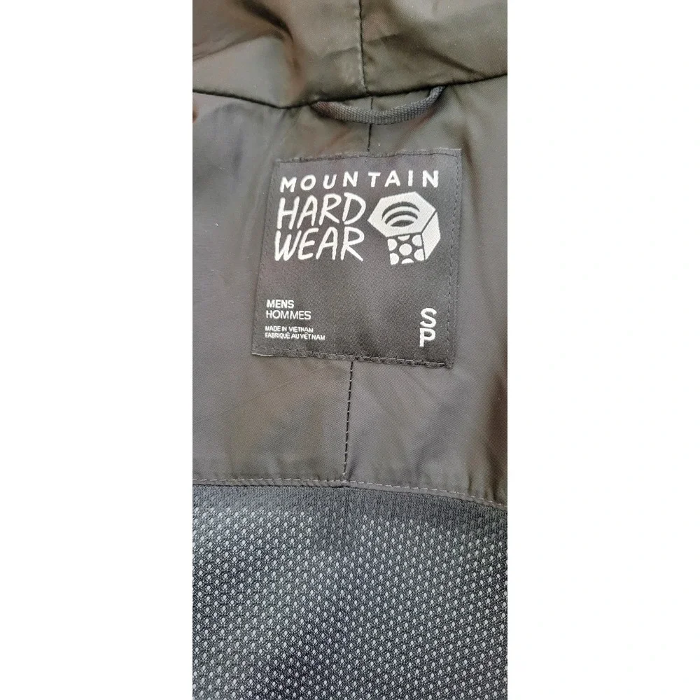 Mountain Hardwear Rain Jacket Mens Small Blue Hooded Full Zip Shell OM2926